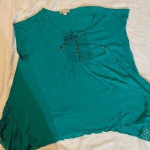 Unity Women's Green 2X Short Sleeve Blouse